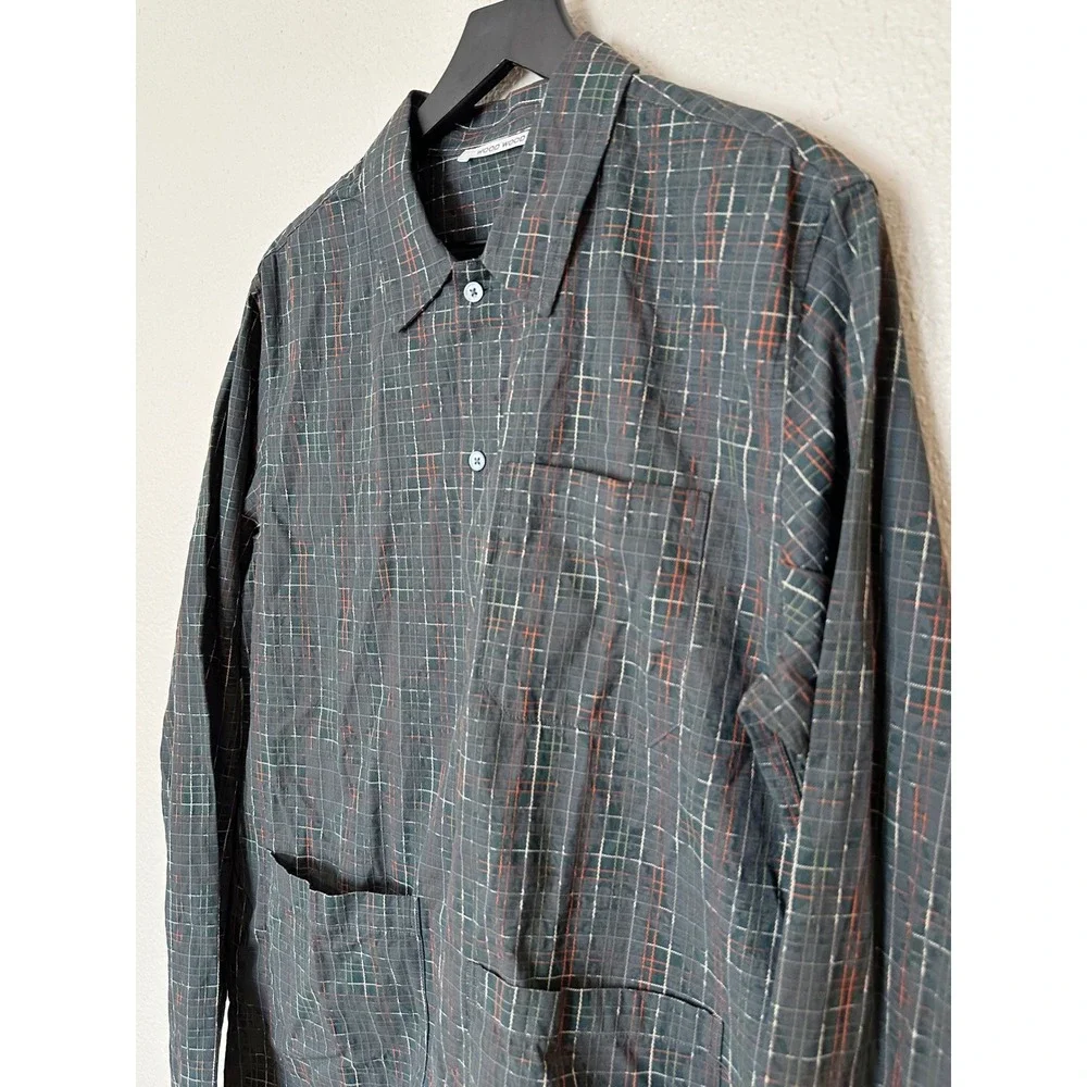 Wood‎ Wood David Swirl Grid Cotton Button-Up Shirt Mens